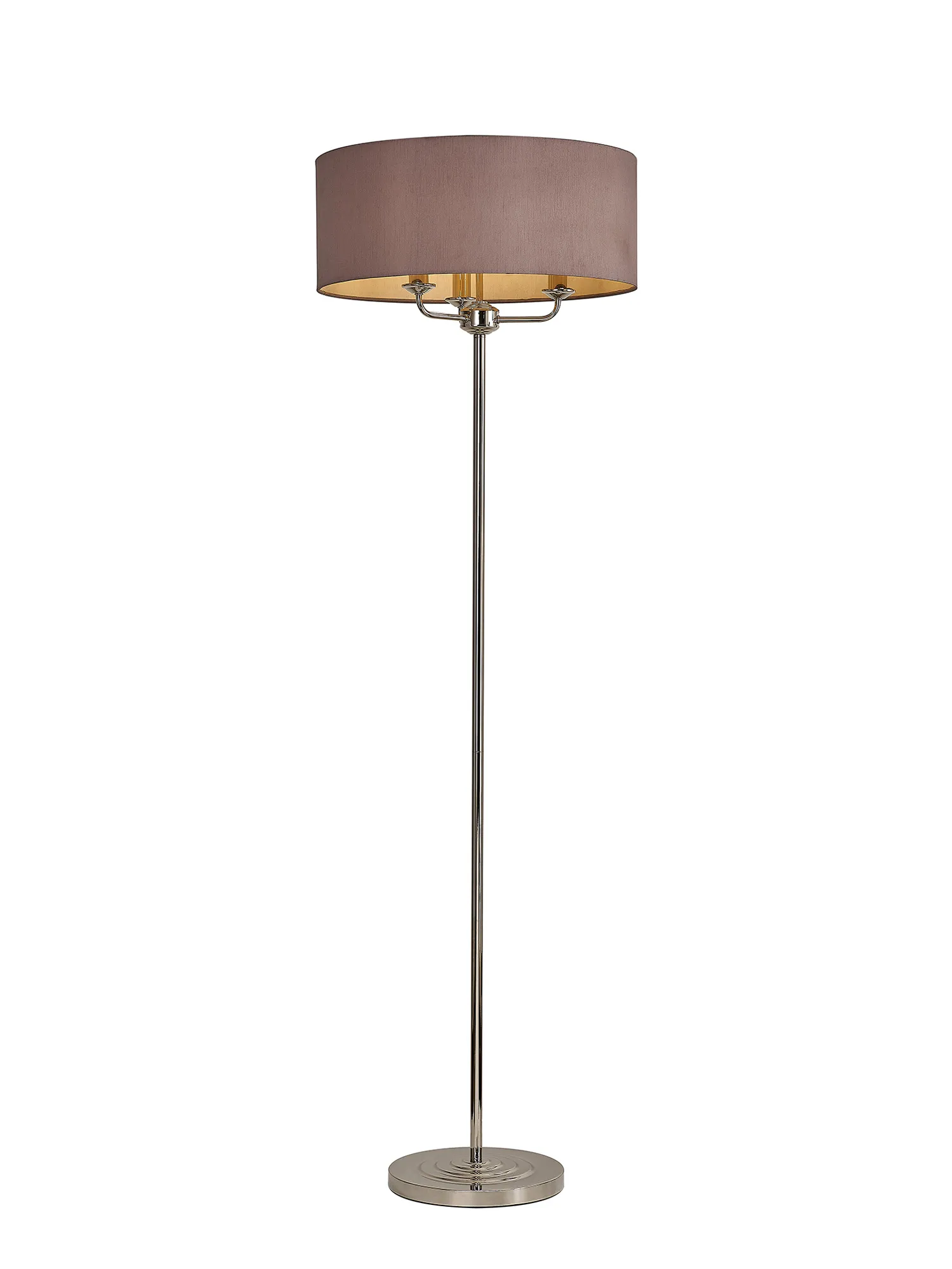 Banyan 45cm 3 Light Floor Lamp Polished Nickel; Taupe